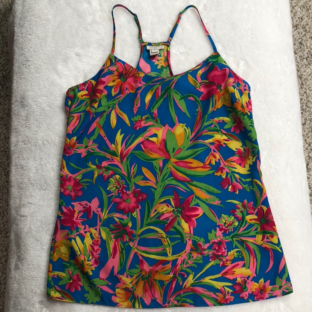 J. Crew tropical racerback tank top